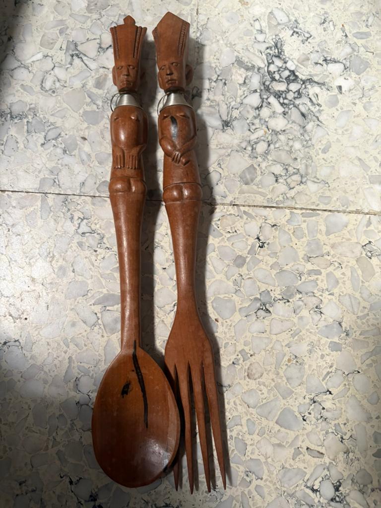 Vintage Afrikaans hout sla bestek, Antiek en Kunst, Ophalen of Verzenden