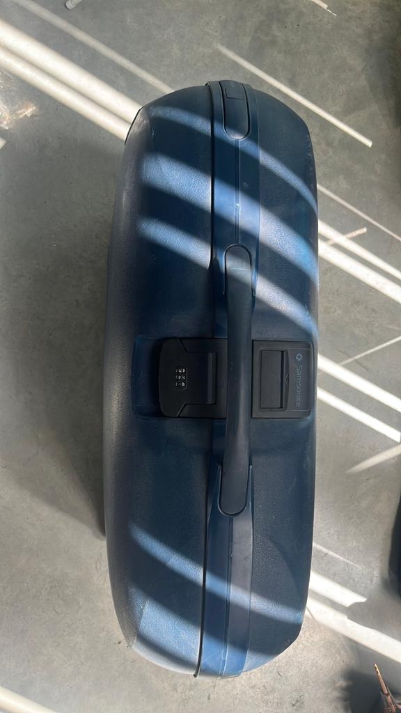 Samsonite blauwe koffer met wieltjes, Motoren, Accessoires | Koffers en Tassen, Ophalen, Gebruikt