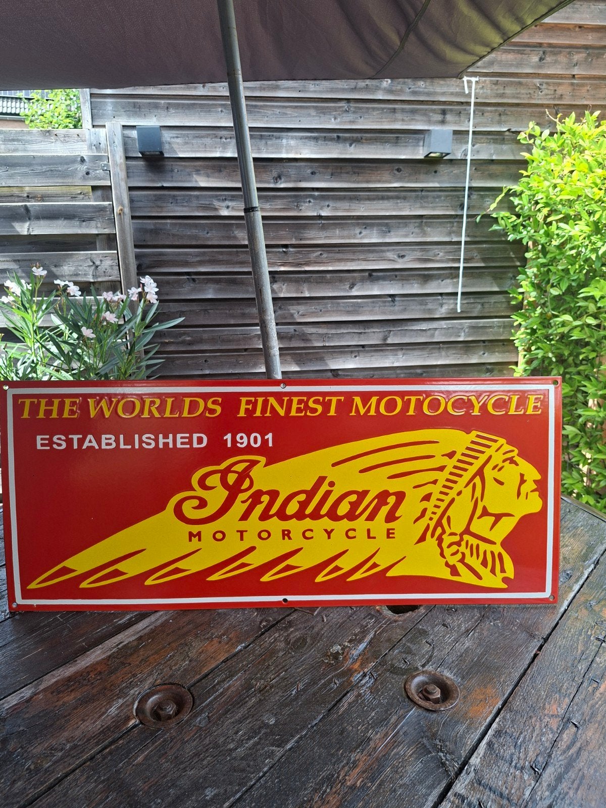 emaille reclamebord indian motorcycles, Verzamelen, Ophalen of Verzenden, Reclamebord