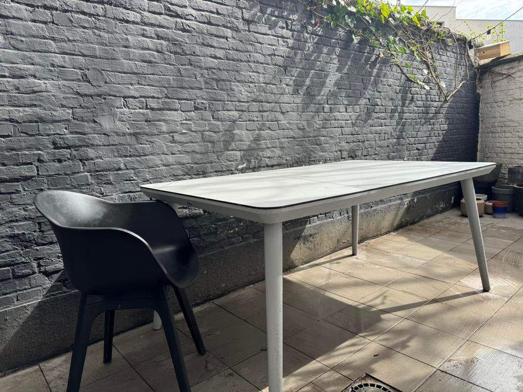 Tuintafel (170 x 100cm) met 4 stoelen, Tuin en Terras, Ophalen, Zo goed als nieuw, Aluminium