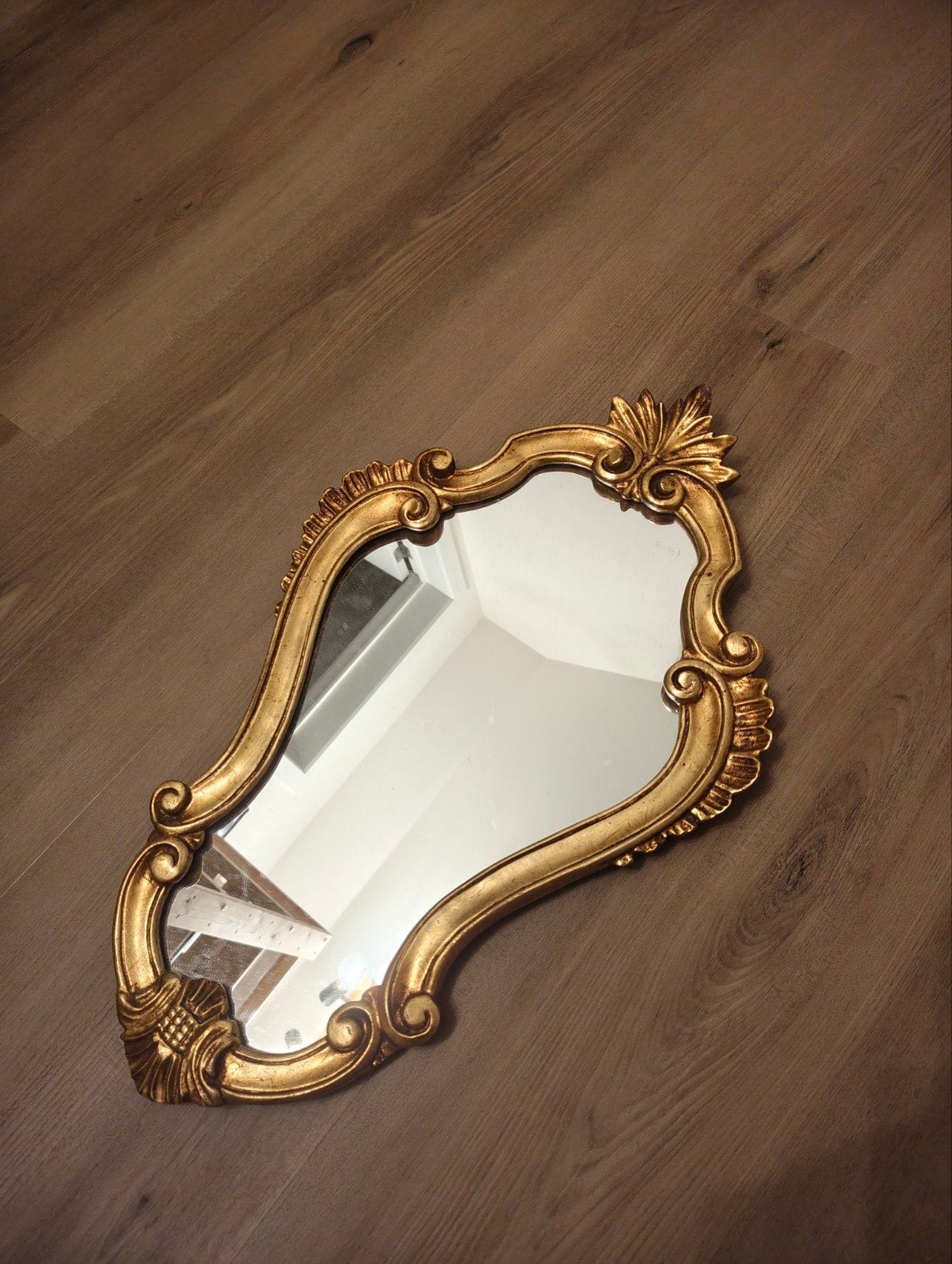Miroir doré ancien, Antiquités & Art, Enlèvement, Ovale, Moins de 50 cm, Moins de 100 cm