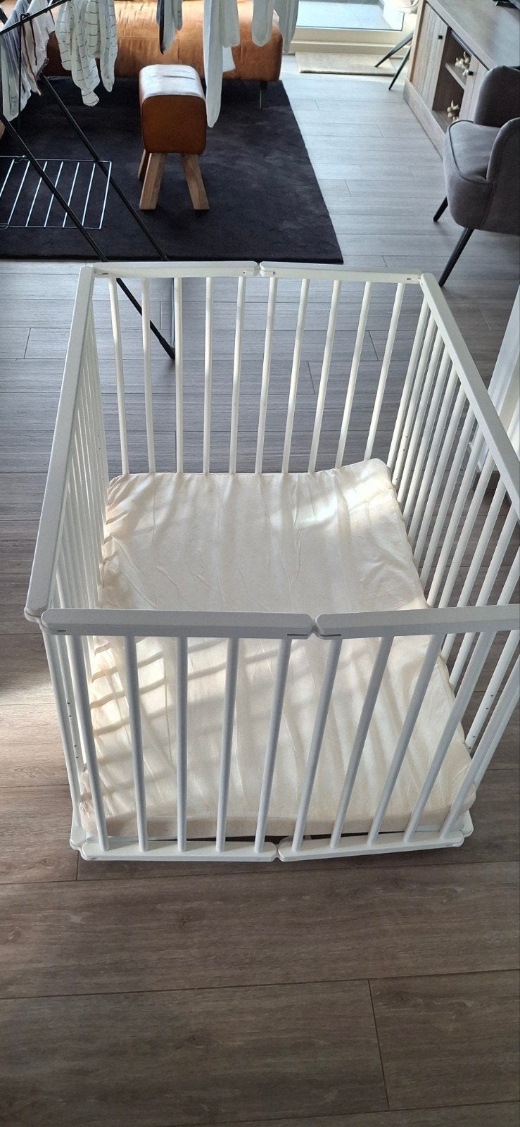 opvouwbaar babypark met matrasje, Kinderen en Baby's, Ophalen, Zo goed als nieuw, Rechthoekig, In hoogte verstelbaar