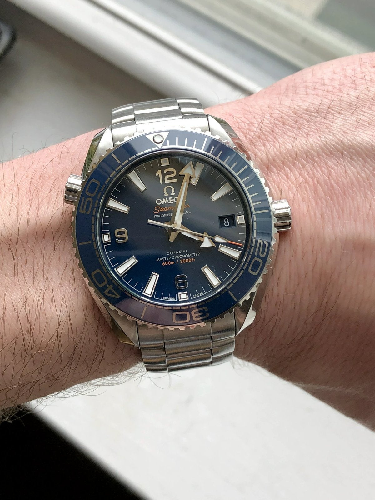 Omega planet ocean 600M blauw, Handtassen en Accessoires, Horloges | Heren, Ophalen of Verzenden, Nieuw, Polshorloge, Omega