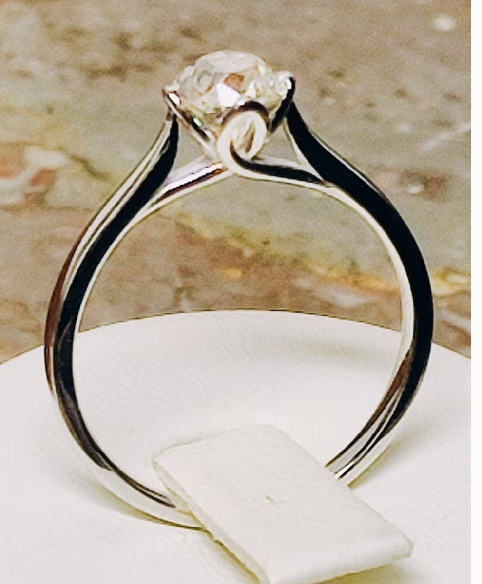 Solitaire gouden ring met diamant 0,77kt, Ophalen of Verzenden, Goud, Goud