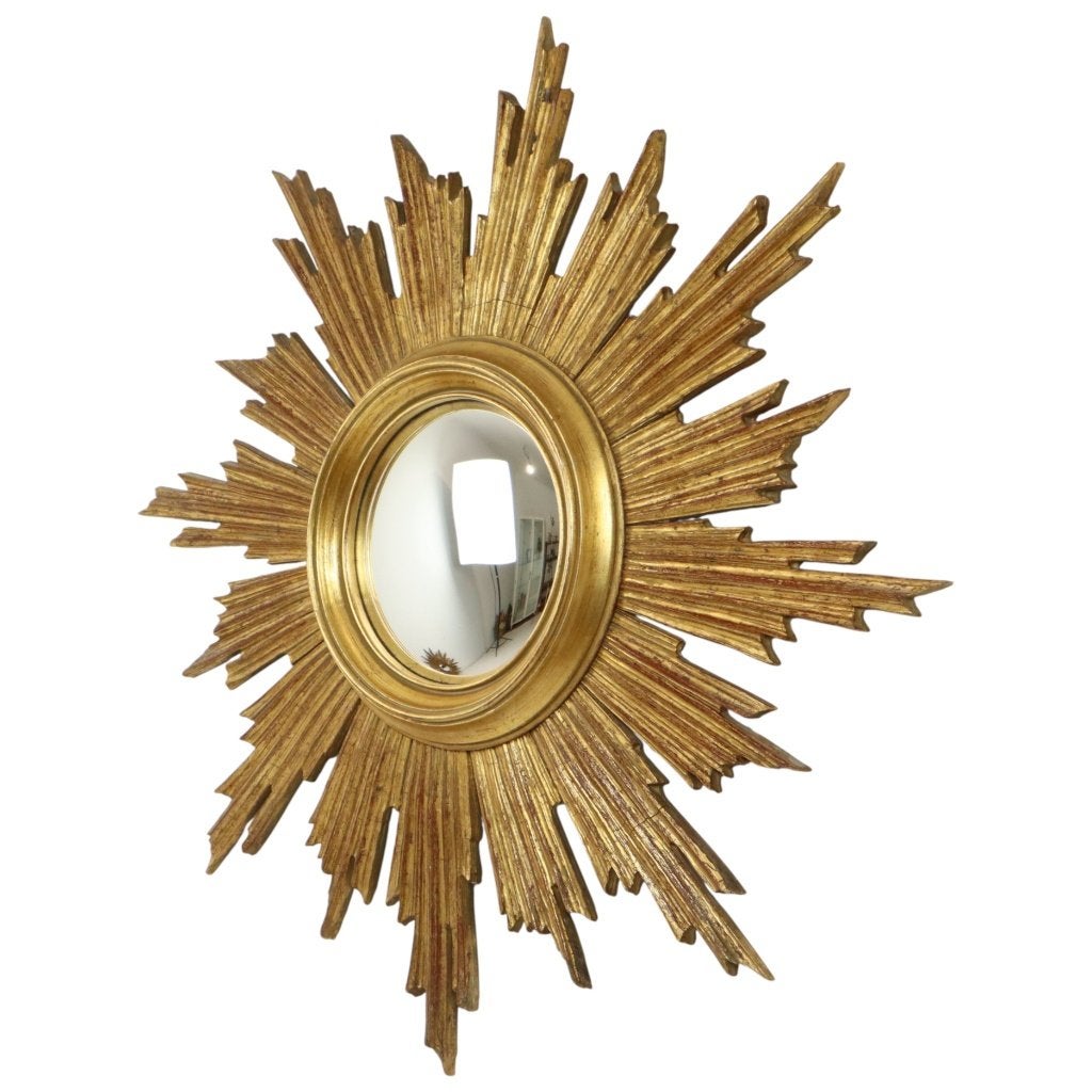 Grote Deknudt Sunburst Bladgoud Zonnespiegel Sixties 69cm, Huis en Inrichting, Woonaccessoires | Spiegels, Gebruikt, Ophalen of Verzenden