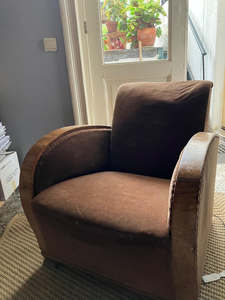 2 Fauteuils 1930, style art déco, Maison & Meubles, Fauteuils, 75 à 100 cm, Enlèvement, Utilisé, 50 à 75 cm
