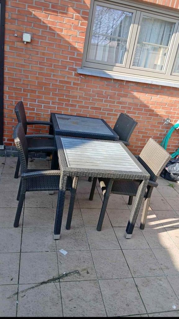 Twee Terrastafel met stoelen, Tuin en Terras, Tuinsets en Loungesets, Ophalen