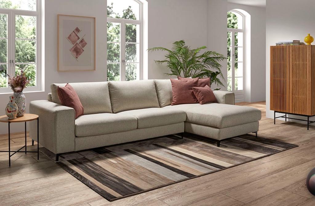 Zitbank salon 2 zit met longchair, Huis en Inrichting, Ophalen, Gebruikt, Stof