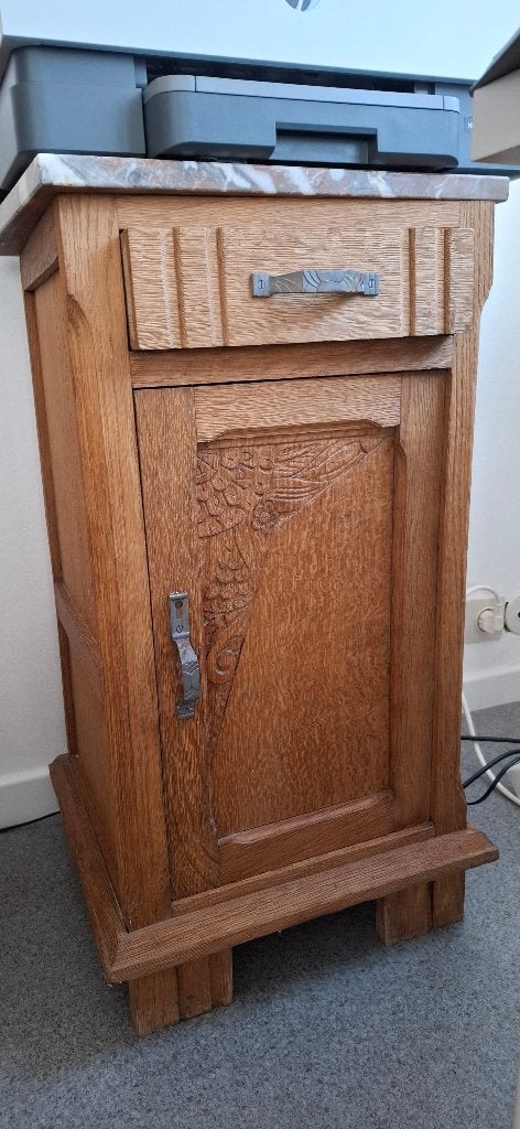Nachtkastje met marmeren blad, Antiek en Kunst, Ophalen