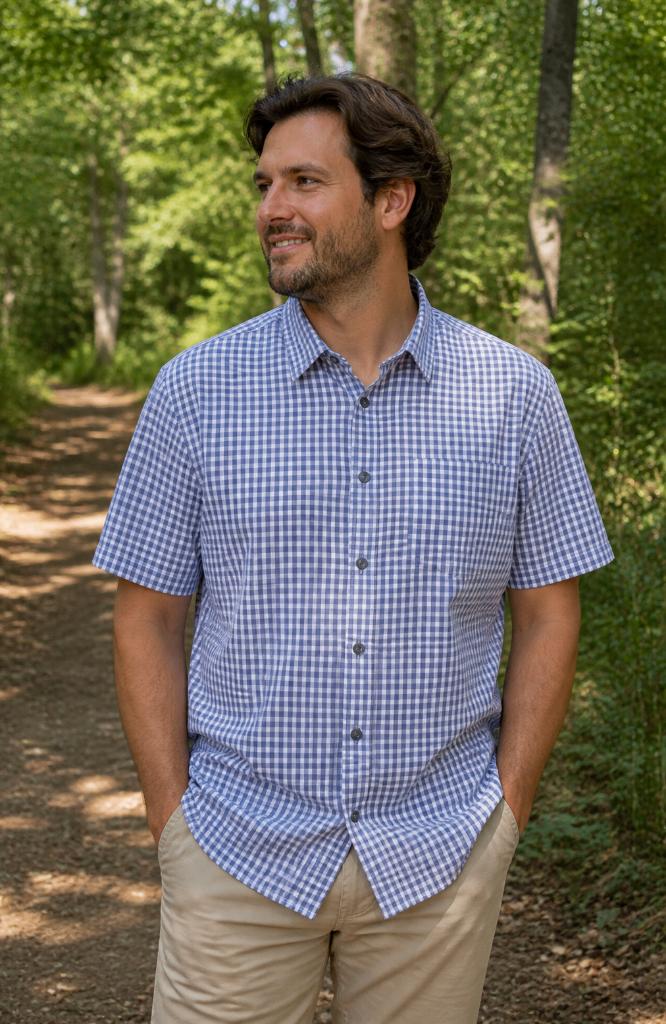 5.Chemise manches courtes  homme de taille XL Springfield, Enlèvement ou Envoi, Comme neuf, Bleu, SPRINGFIELD.