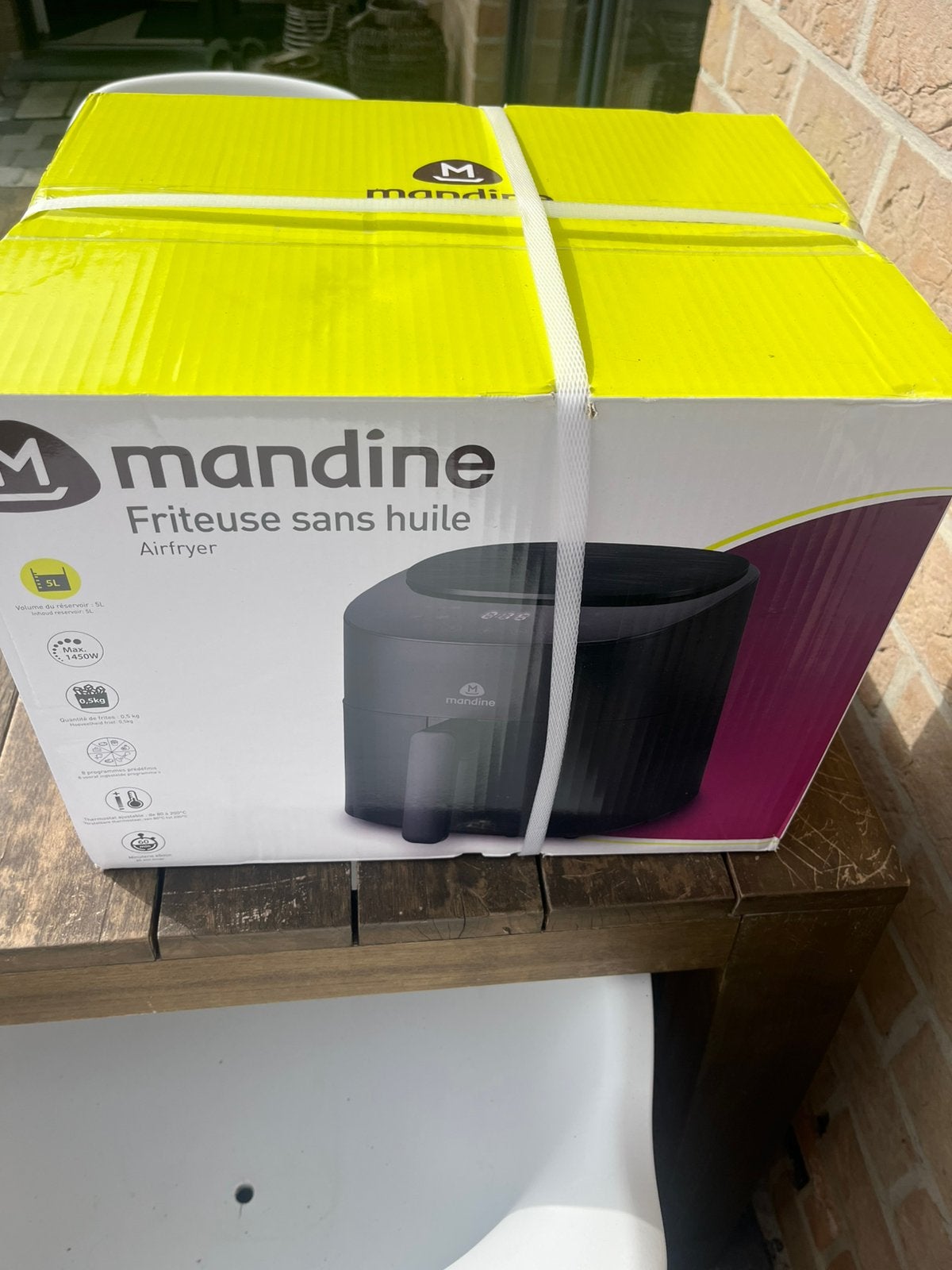 Airfryer Mandine, Elektronische apparatuur, Ophalen of Verzenden, Nieuw, Airfryer, Minder dan 750 gram