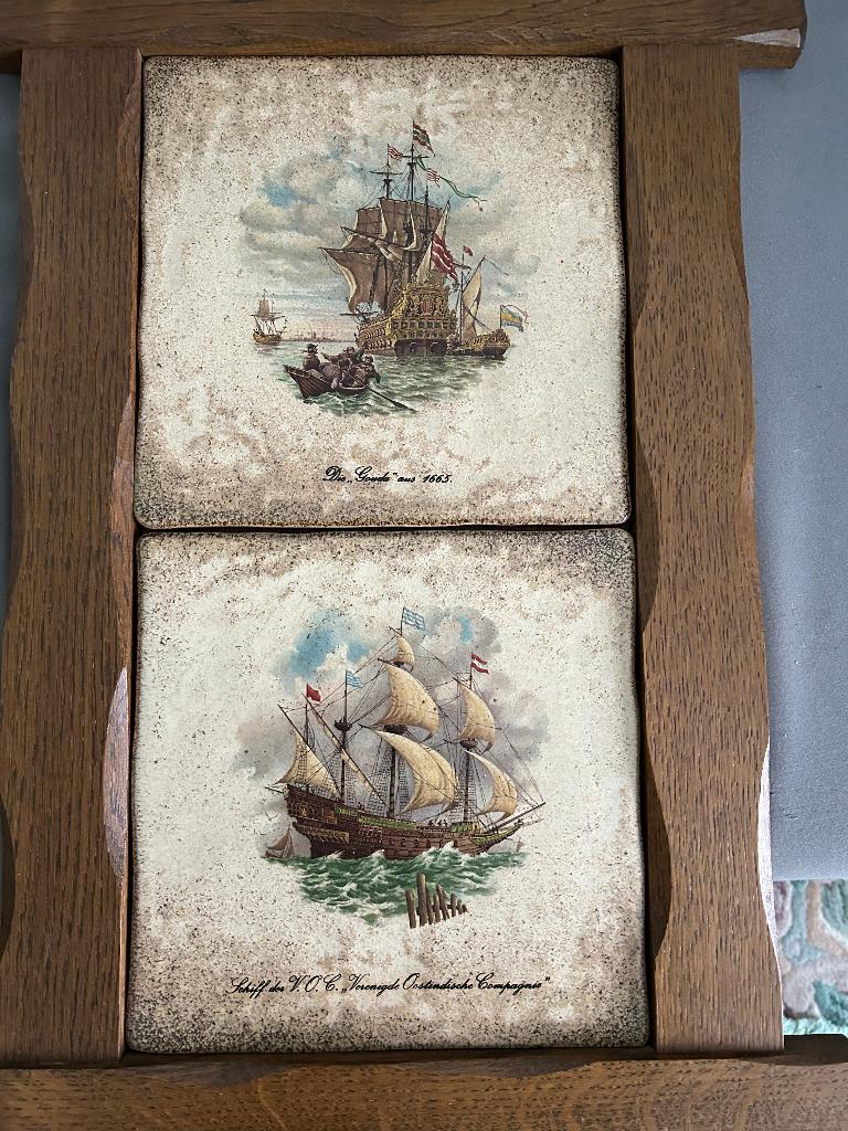 Prachtige vintage wanddecoratie boten keramiek, Antiek en Kunst, Ophalen