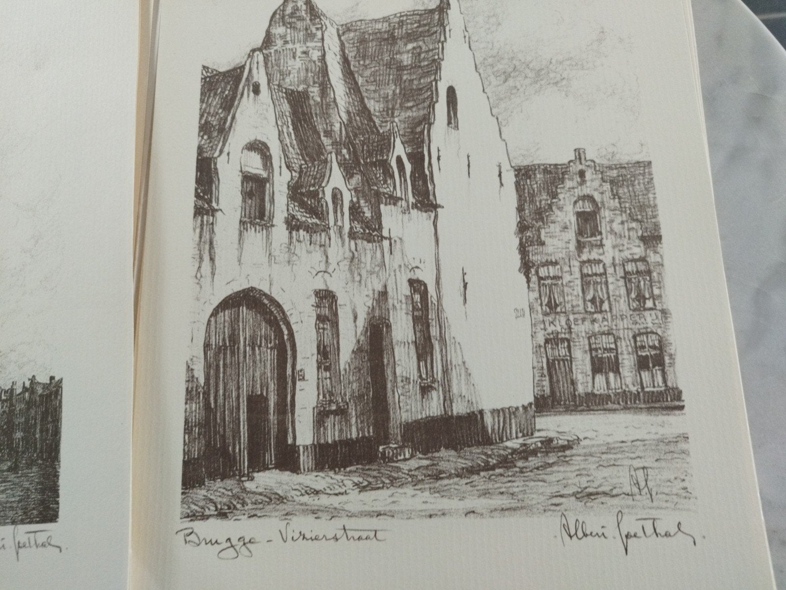 Lithographie sur Brugge, Antiquités & Art, Enlèvement ou Envoi