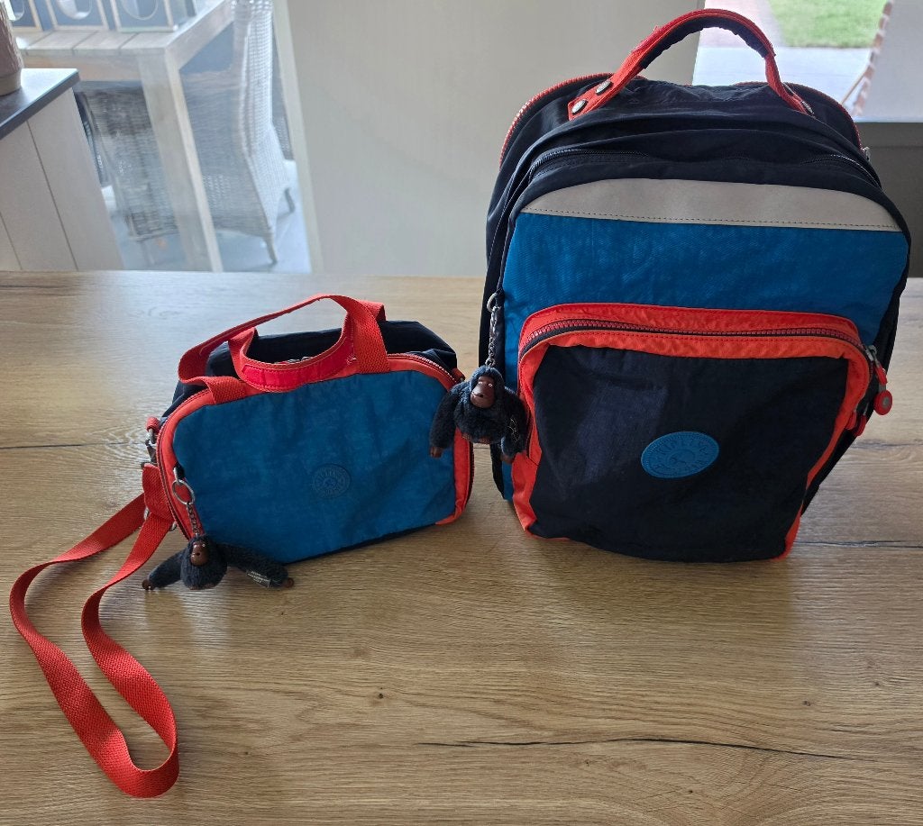 Kipling schooltas en lunchtas, Handtassen en Accessoires, Tassen | Schooltassen, Ophalen of Verzenden, Gebruikt, Blauw, Rugtas