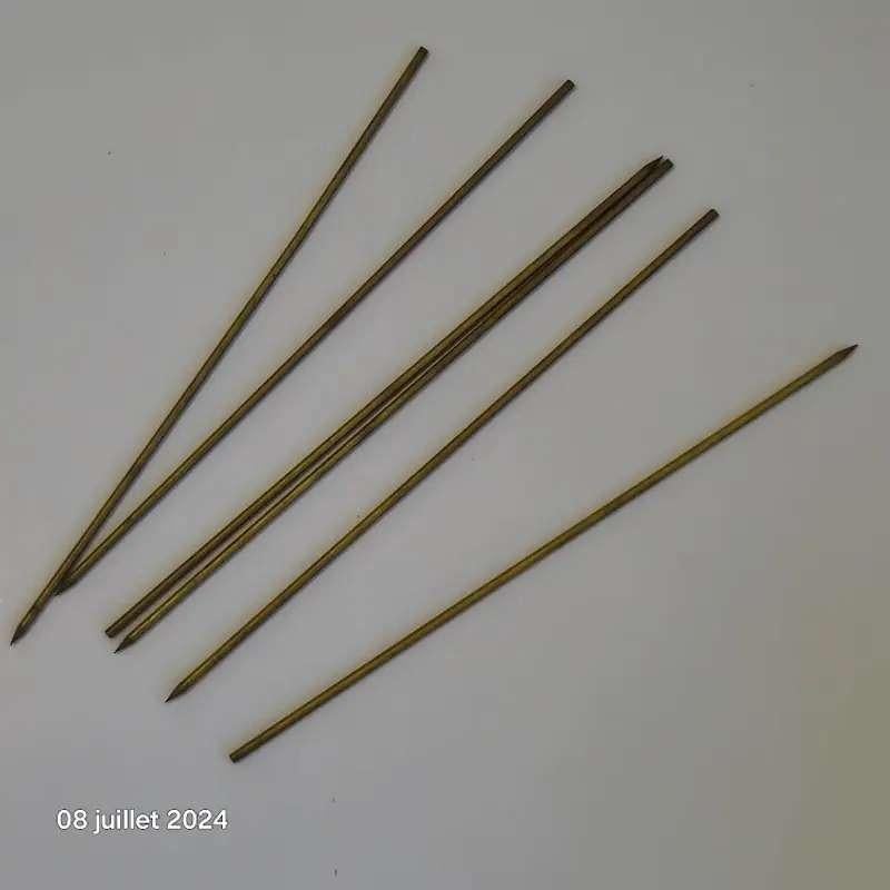 Set van 6 massieve holle koperen wormnaalden, 12 cm, Verzenden, Nieuw, Haak