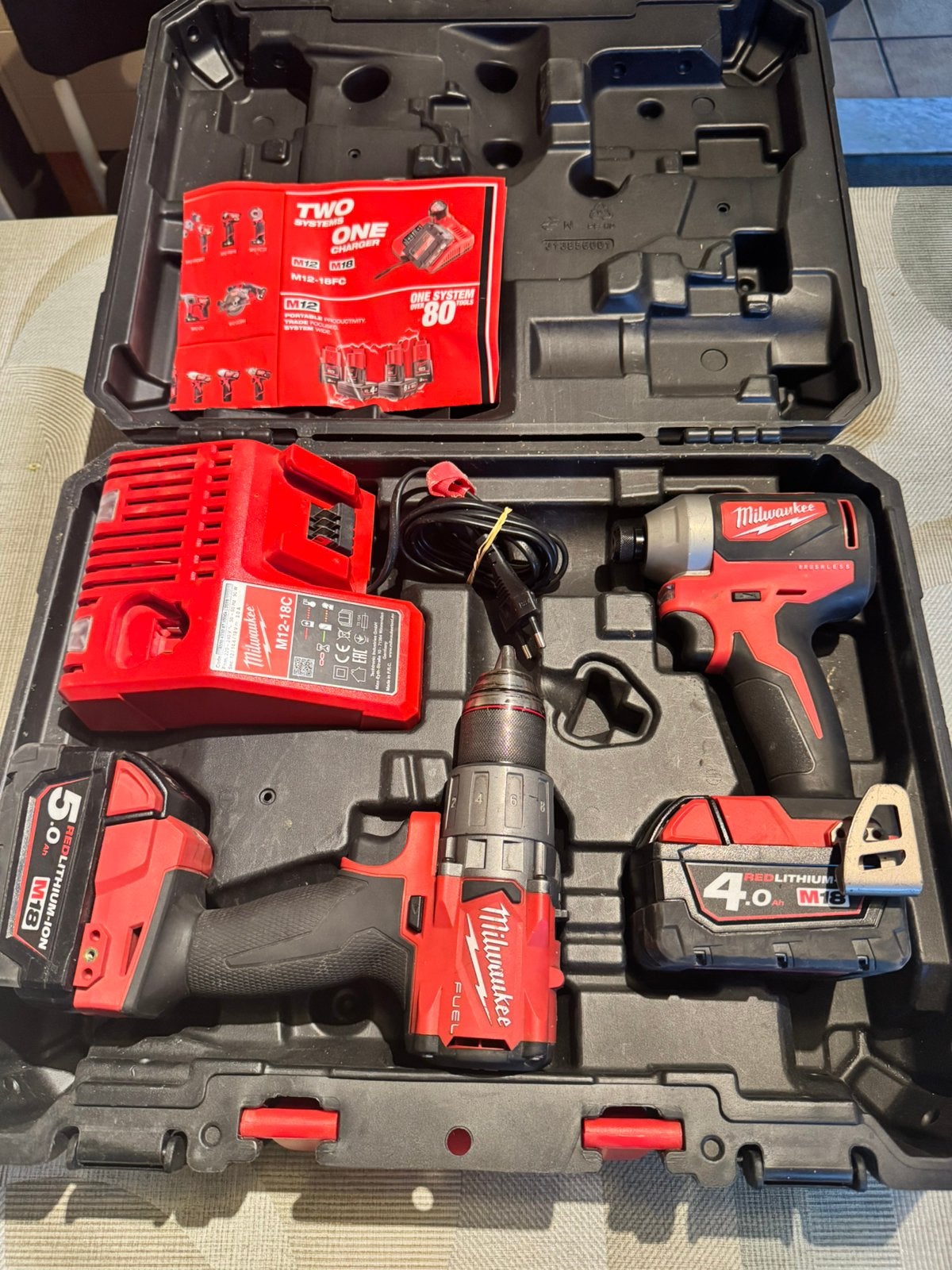 Milwaukee accu slagmoersleutel en accu slagboormachine, Doe-het-zelf en Bouw, Ophalen of Verzenden, Zo goed als nieuw, Milwaukee