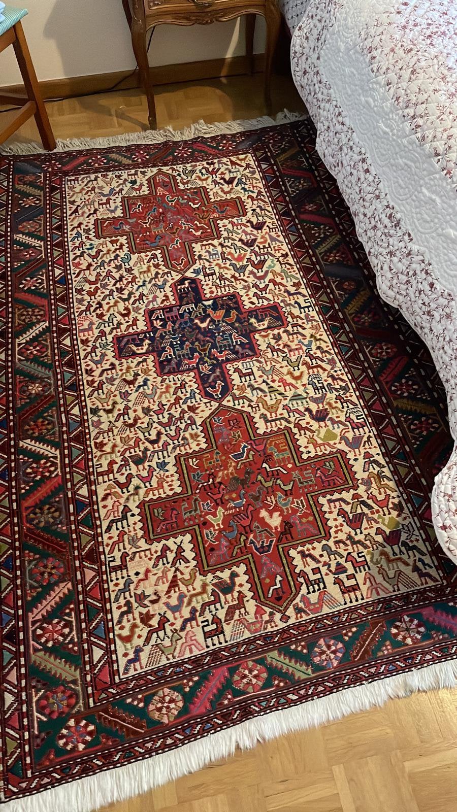 Tapis persan Afshar fait main, Maison & Meubles, Ameublement | Tapis & Moquettes, Comme neuf, Enlèvement