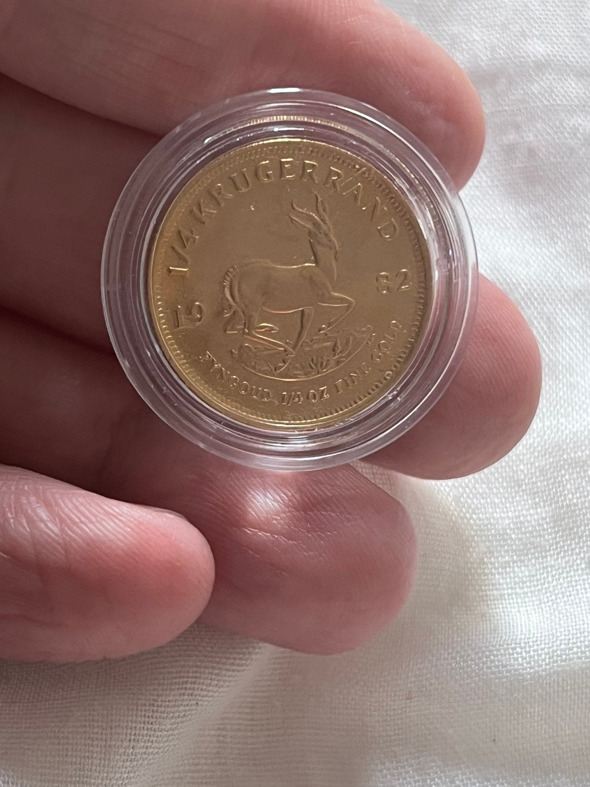 Krugerrand 1/4 : Piece 8 grammes d’or 22 carats, Enlèvement ou Envoi, Or