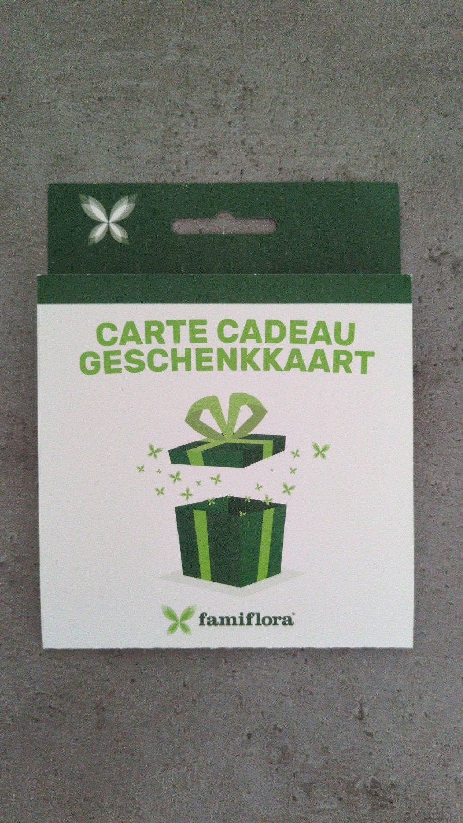 Carte cadeau 25 euro famiflora, Envoi