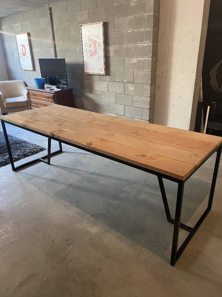 Houten tafel, Ophalen, Gebruikt, Rustiek, 200 cm of meer