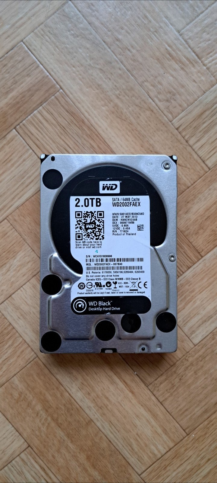 2TB WD Black HDD, Computers en Software, Harde schijven, Ophalen of Verzenden, HDD