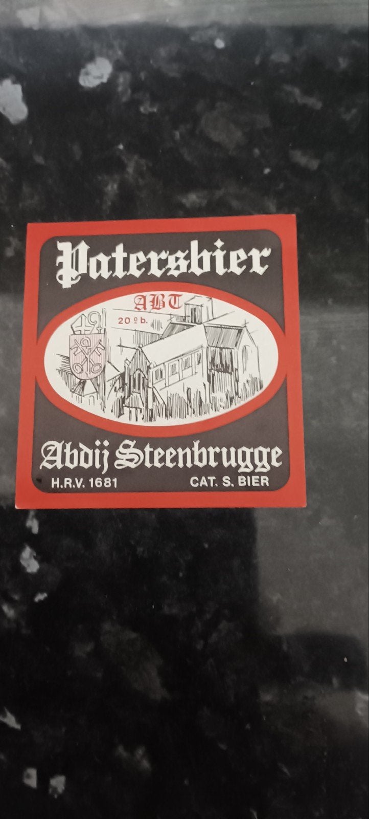 oud bieretiket paters bier Abdij Steenbrugge, Verzamelen, Ophalen of Verzenden