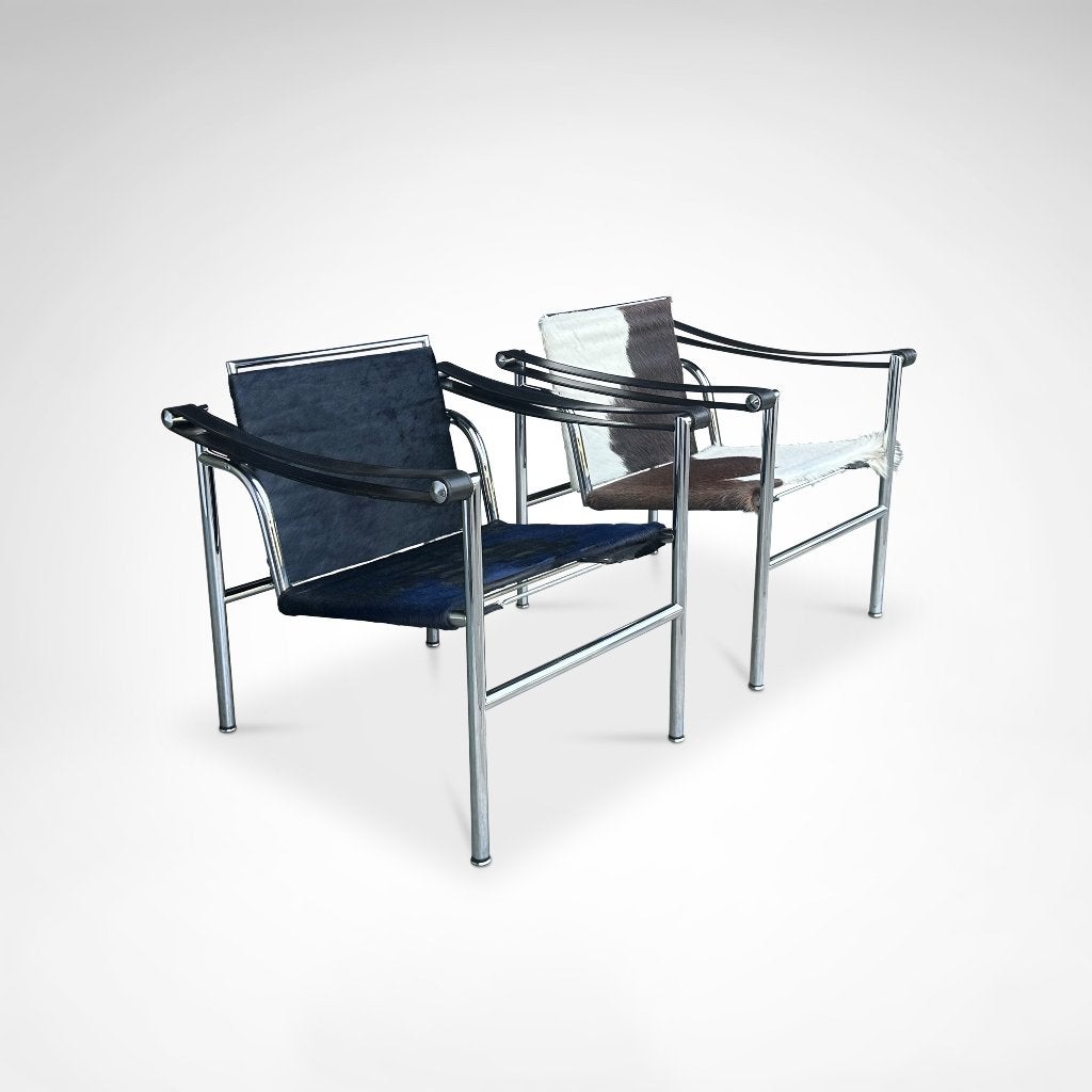 LC1 fauteuil | Le Corbusier | Cassina | jaren 80 | ponyskin, Ophalen, Gebruikt, Overige kleuren, Leer