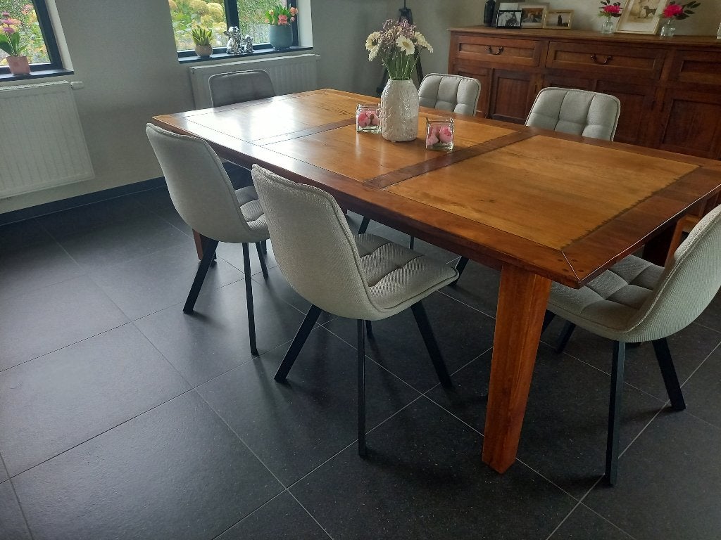Massieve eettafel koloniale stijl, Teck, 100 à 150 cm, Enlèvement, Utilisé