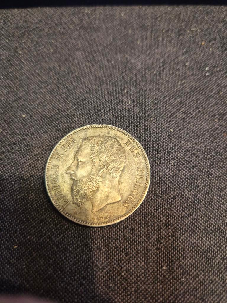 5 francs zilver argent Leopold 2, Zilver, Ophalen of Verzenden, Losse munt, Zilver