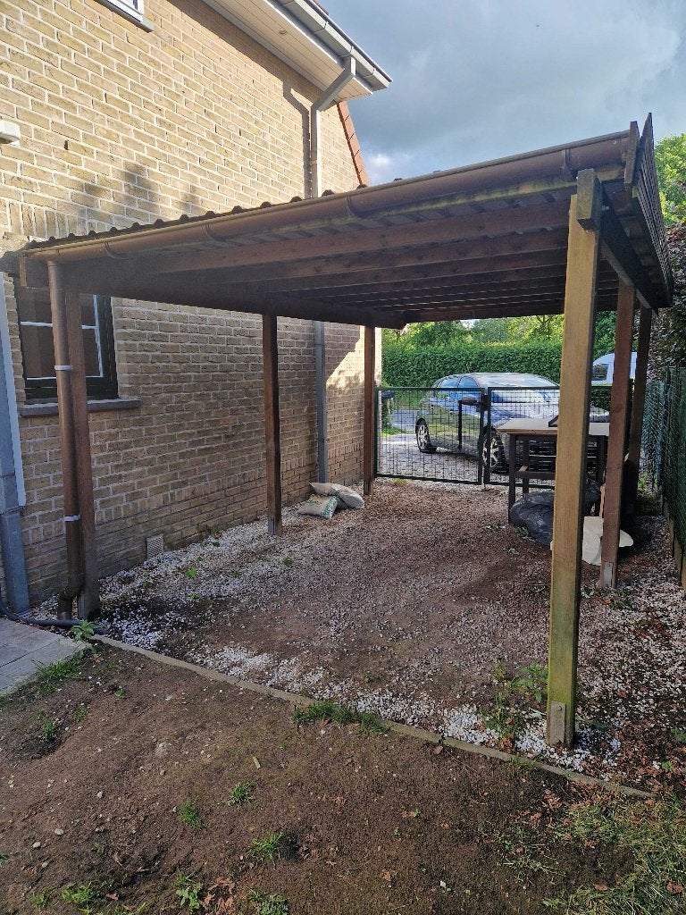 Houten carport 3,05 x 5,00 m, Tuin en Terras, Overkappingen, Ophalen, Gebruikt, Carport