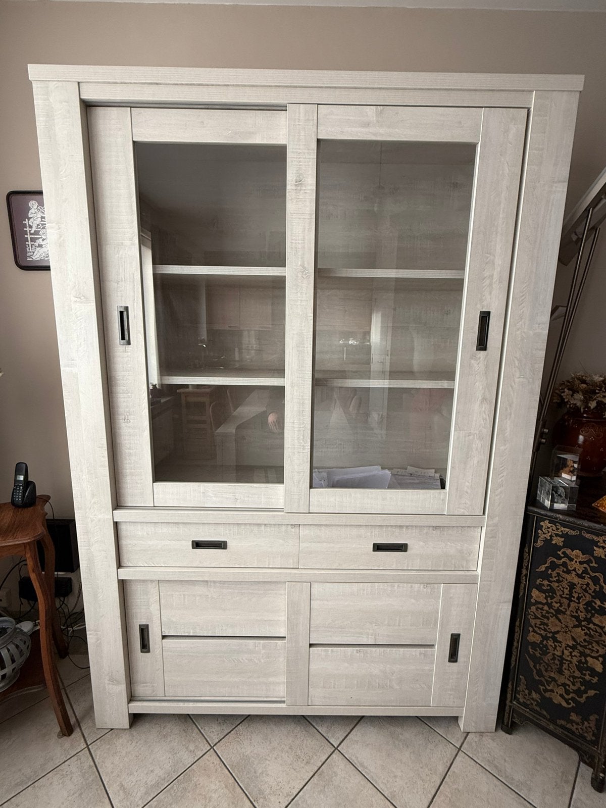 Meuble/buffet en chêne blanchi - comme neuf, Enlèvement, Comme neuf