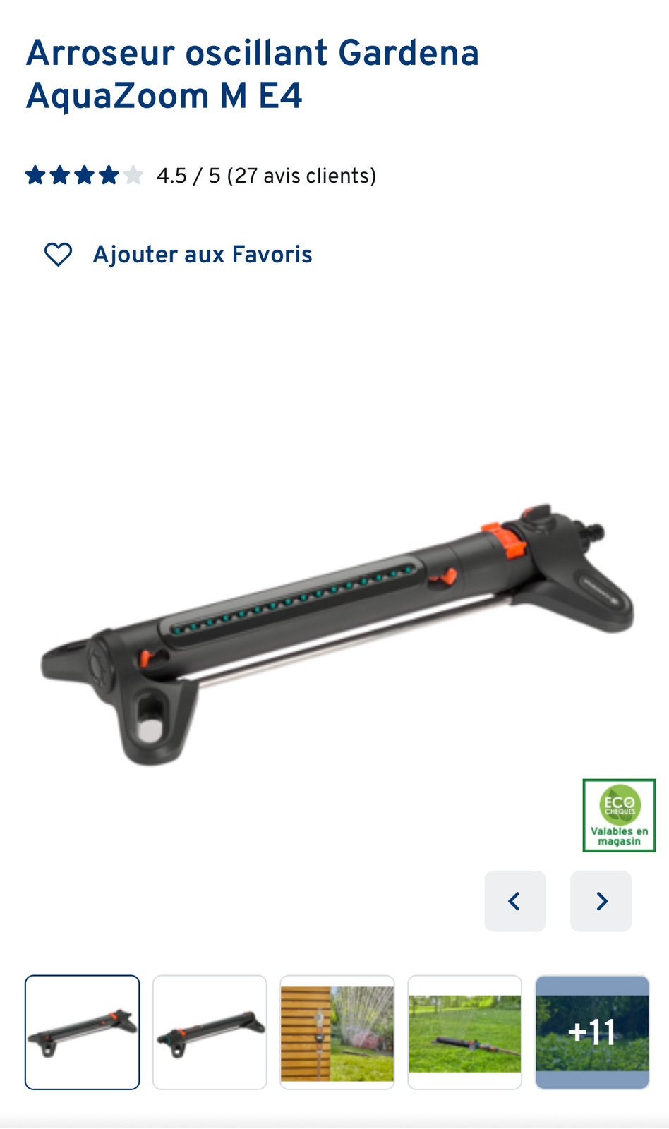 Gardena arroseur oscillant Aquazoom neuf, Enlèvement, Neuf, Arroseur oscillant