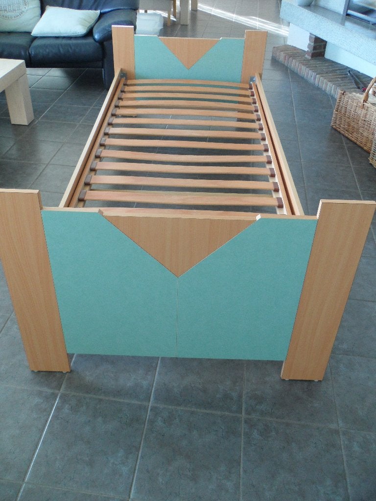 bed, Huis en Inrichting, Slaapkamer | Bedden, Ophalen, 90 cm, Eenpersoons, Bruin