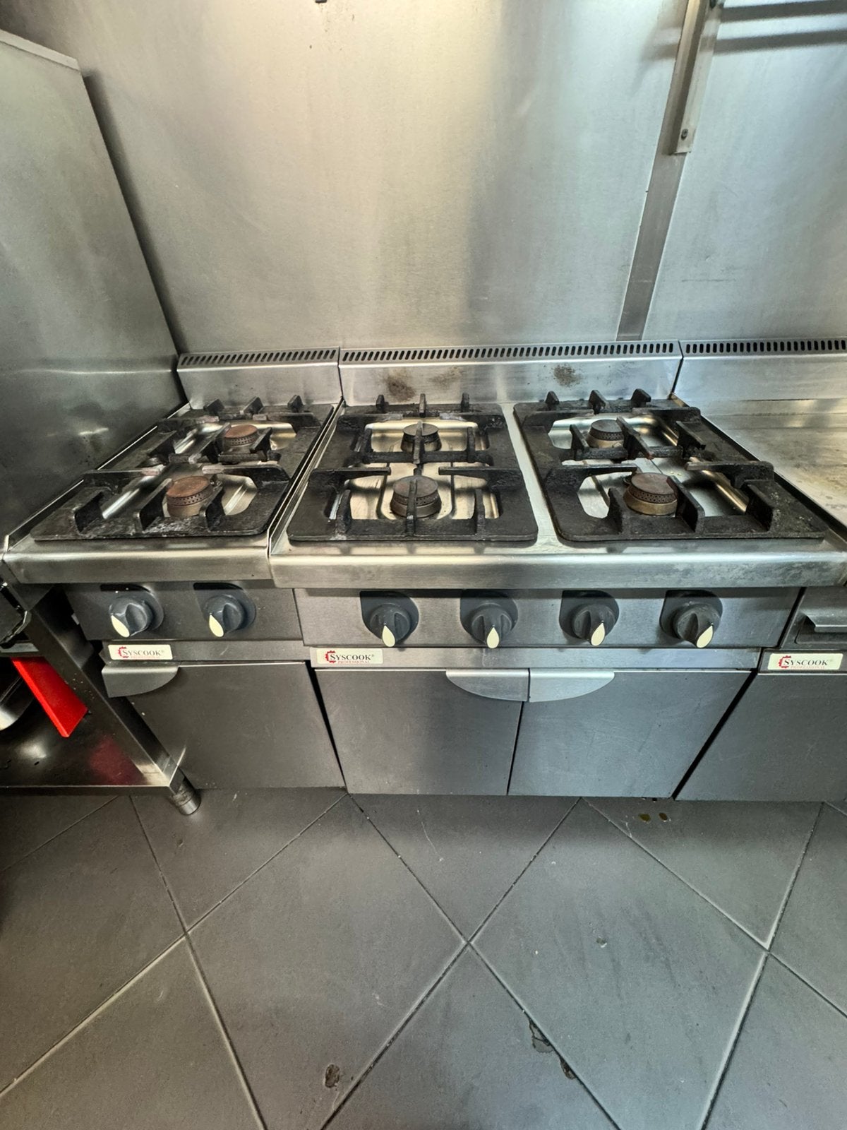 SYSCOOK PROFESSIONEEL FORNUIS — 6 GASBRANDERS, Ophalen, Zo goed als nieuw, Gas