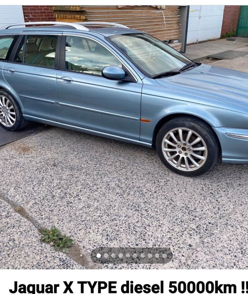 Jaguar x/type break diesel 50445 kms., Auto's, Lederen bekleding, Beige, Blauw, https://public.car-pass.be/vhr/38d90cd9-a4cc-47e3-ad2c-fffff27dd2e1