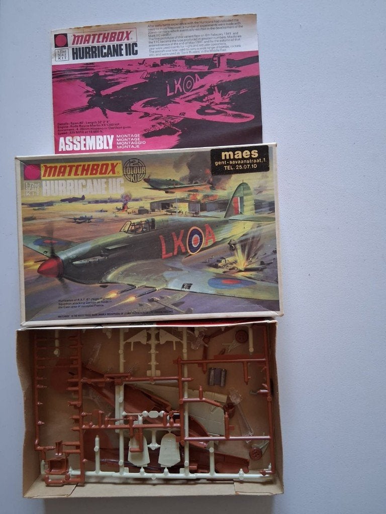 01 Matchbox hurricane IIC PK11 1-72, Verzenden, Zo goed als nieuw, Vliegtuig