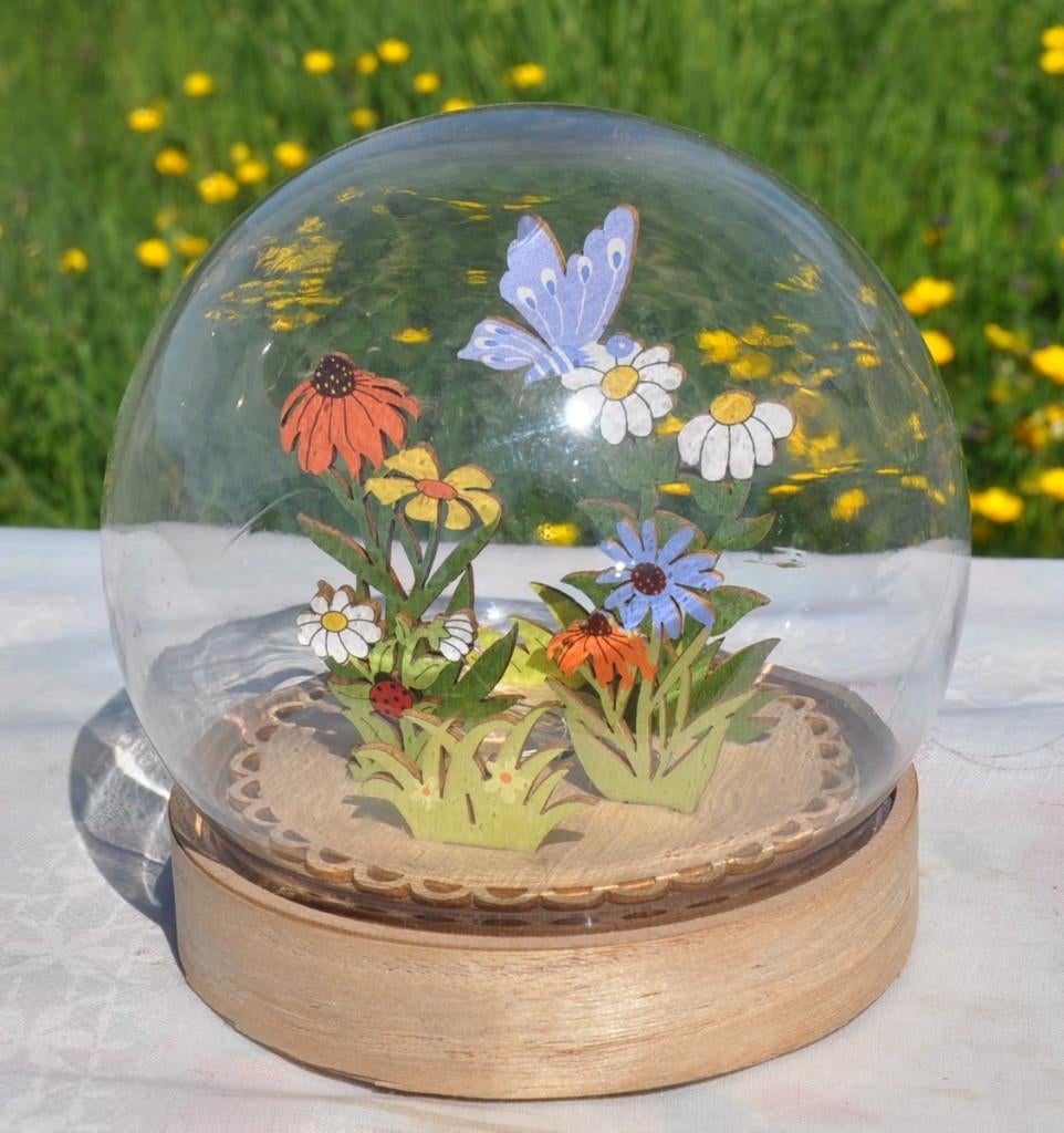 boule decorative lumineuse bois et plastique et fleurs, Ophalen of Verzenden, Zo goed als nieuw, Overige materialen