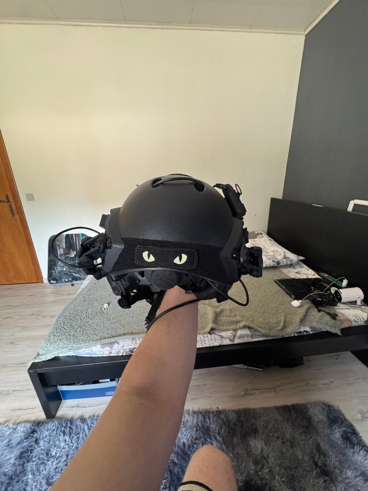 Paintball/airsoft helm gloed nieuw, Ophalen, Zo goed als nieuw