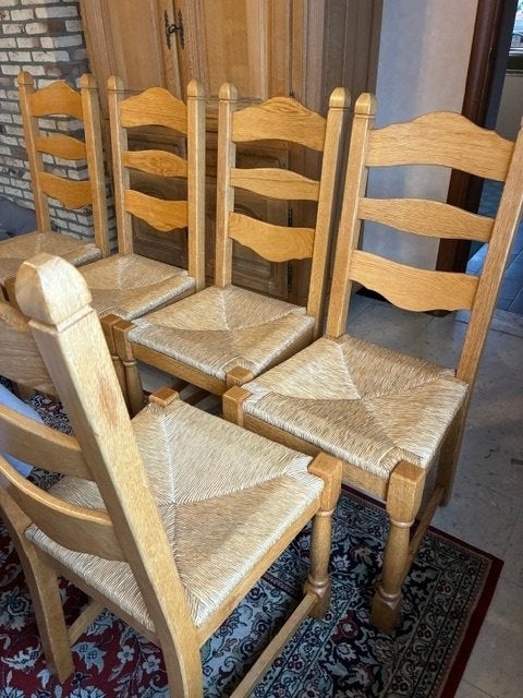 Massief Eiken Eetkamerstoelen, Huis en Inrichting, Ophalen, Gebruikt, Overige kleuren, Klassiek
