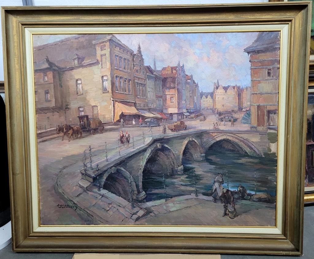 Adrien WERNAERS, stadsgezicht in Mechelen, Antiek en Kunst, Ophalen