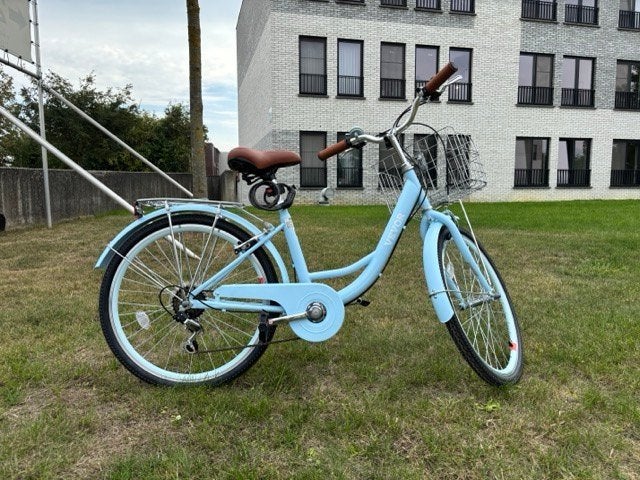 Nieuwe VEVOR Stadsfiets Blauw 7 versnellingen met mand - 24", Fietsen en Brommers, Velgrem, Versnellingen, 56 cm of meer, Zo goed als nieuw