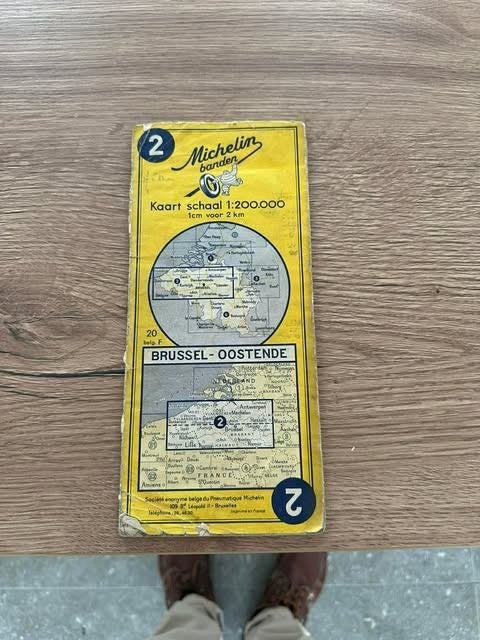 kaart Michelin Brussel Oostende 2 schaal 1:200.000, Ophalen of Verzenden, Overige typen