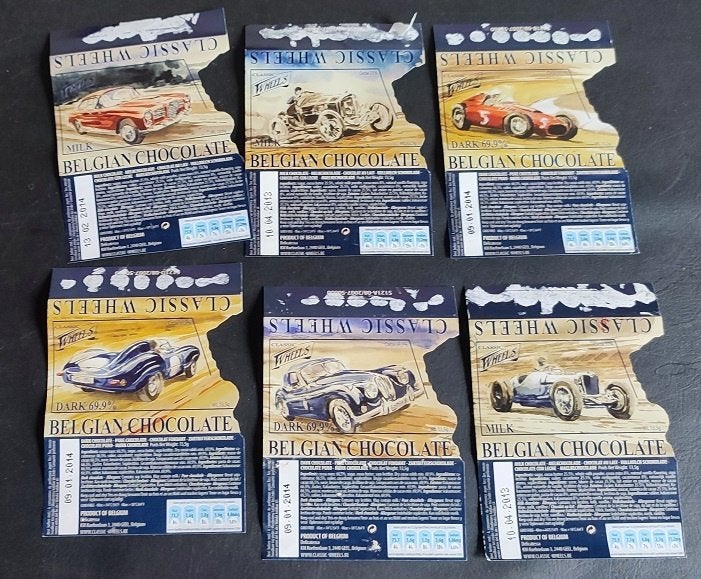 Chocolade etiket, auto's of airhostess, Verzamelen, Ophalen of Verzenden, Nieuw, Verpakking