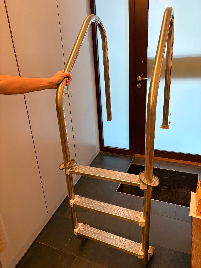 zwembadtrap RVS, Tuin en Terras, Zwembad-toebehoren, Ophalen, Gebruikt, Ladder