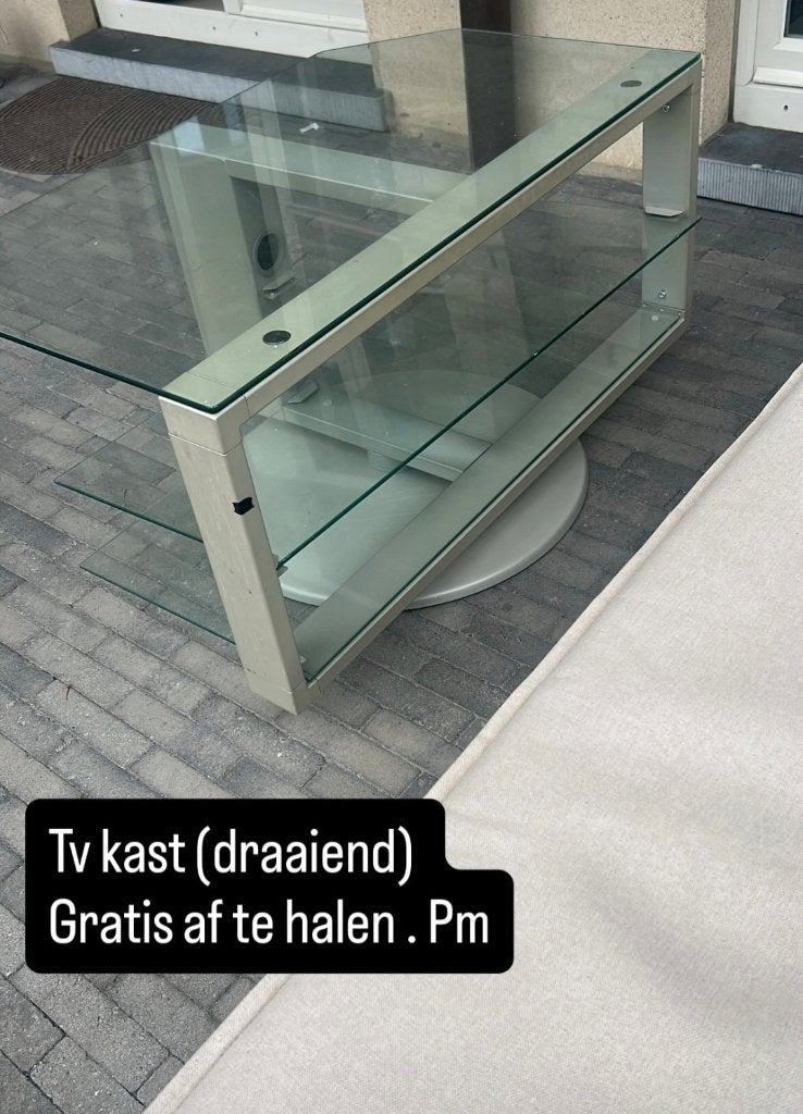 Glazen Tv meubel, Huis en Inrichting, Ophalen, Glas