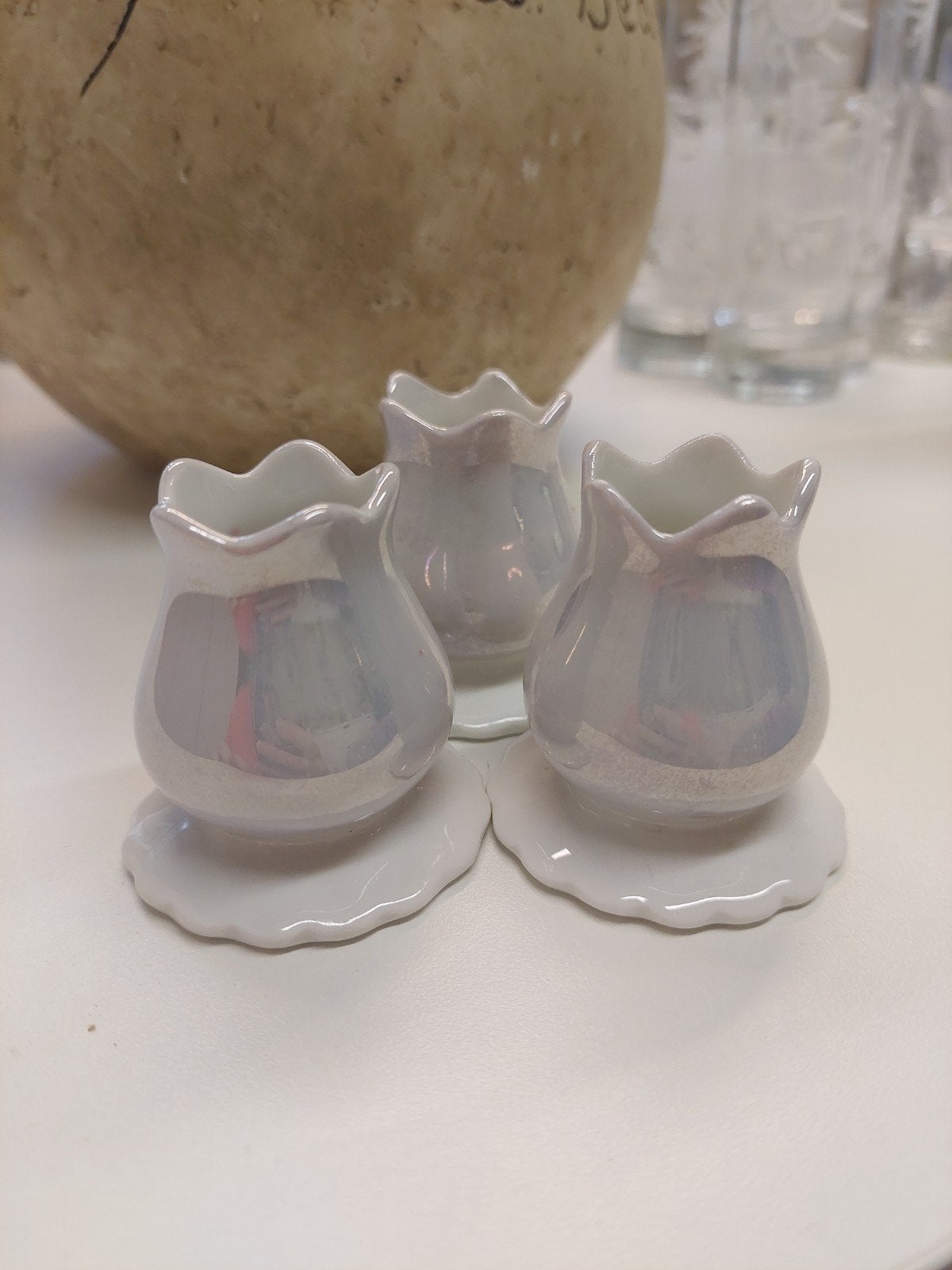 3 kleine kaarsenhouders, Enlèvement, Blanc