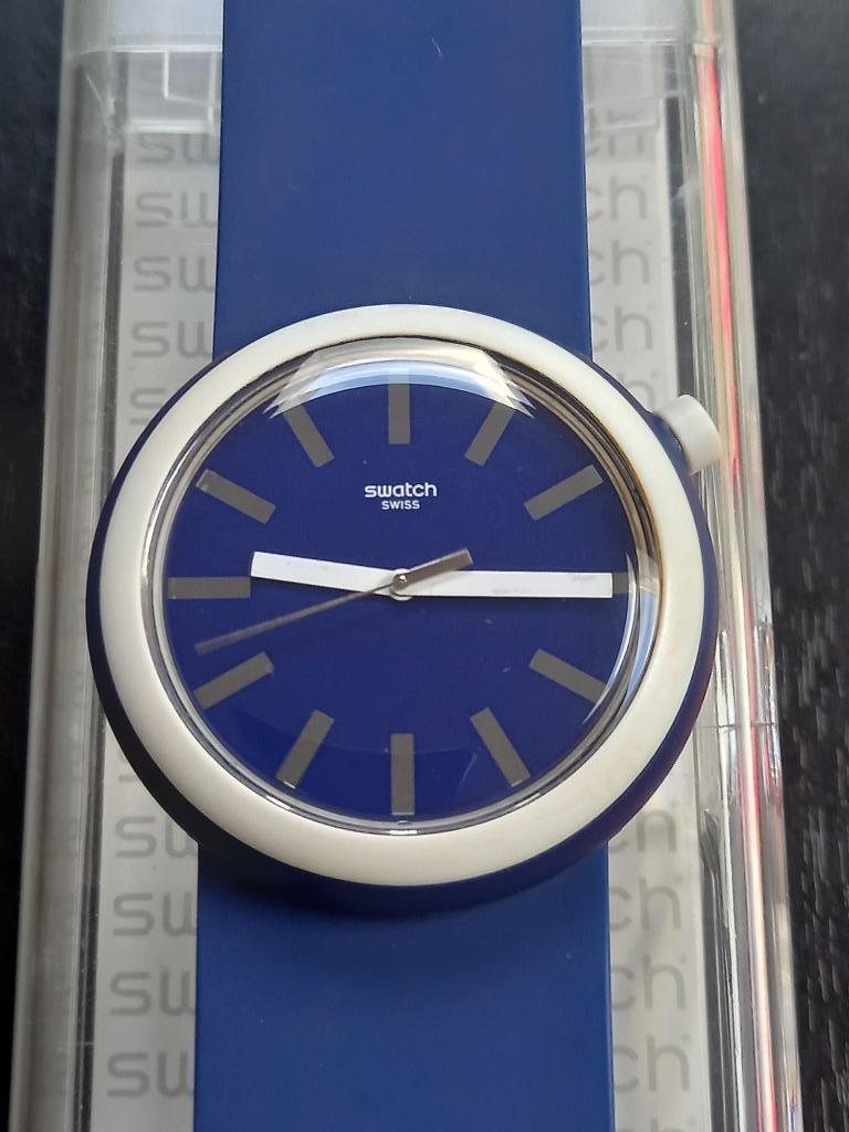 Montre Swatch POP femme / fille + 2 bracelets inclus, Enlèvement ou Envoi, Utilisé, Bleu, Fille