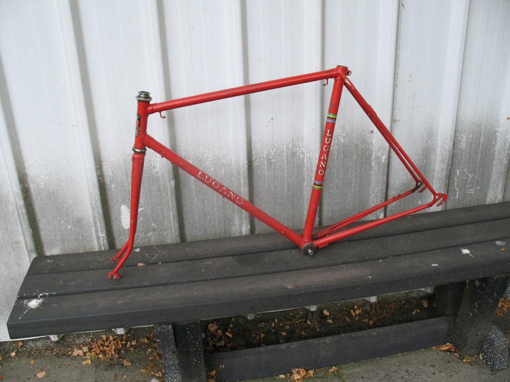 zeer oude retro stalen koersfiets kader jaren 1960  Lugano, Fietsen en Brommers, Fietsonderdelen, Ophalen of Verzenden, Gebruikt