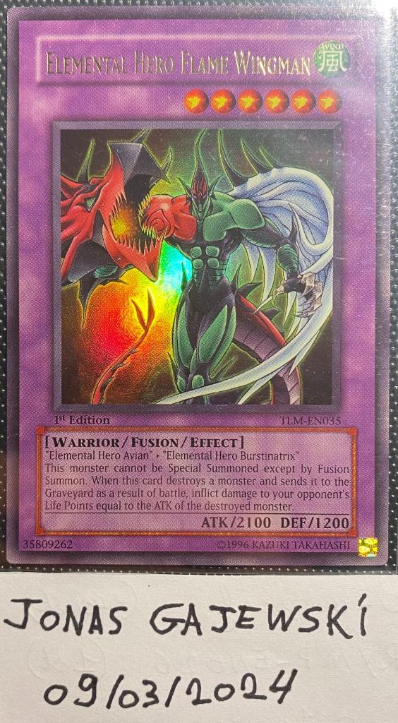 Flame Wingman, héros élémentaire (1re édition - Ultra - TLM-, Enlèvement ou Envoi, Comme neuf, Plusieurs cartes, Foil