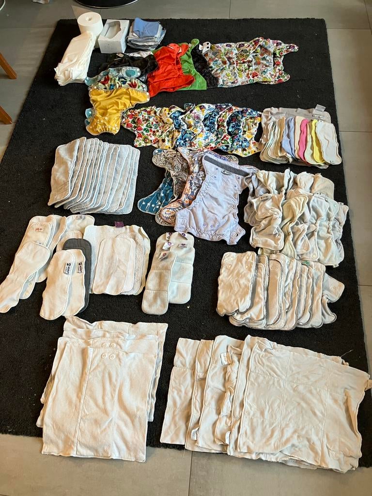 Pakket herbruikbare luiers 135 stuks, Enlèvement, Utilisé, Autres tailles